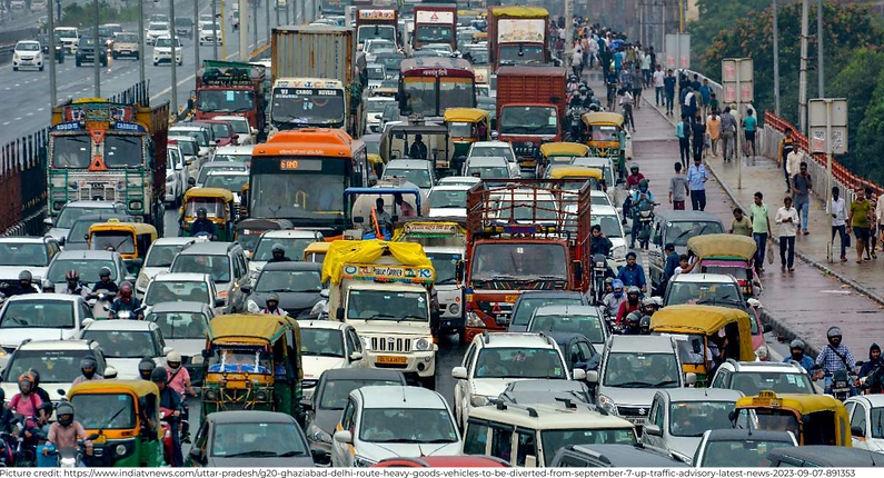 Traffic condition in Ghaziabad - Delhi route